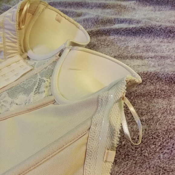 NWT 32B Beige Lace Padded Wedding Bustier - Picture 7 of 8